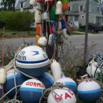 Mooring balls waiting to be installed in early spring.